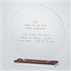 Engraved Round Glass and Wood Award