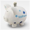 Blue Polka Dots & Stars Piggy Bank