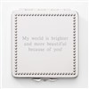 Engraved Beaded Square Compact Mirror  