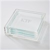 Engraved Monogram Glass Coaster Set   