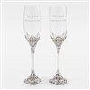 Engraved Wedding Cathedral Flute Set