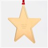 Gold Metal Star Ornament, Back View