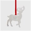 Silver Reindeer Ornament, Front View