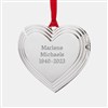 Memorial Heart Locket Ornament, Back