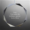 Engraved Faceted Glass Ornament 