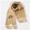 Embroidered Soft Fringe Scarf in Camel