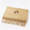 Embroidered Soft Fringe Scarf in Camel