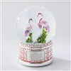 Engraved Jeweled Flamingo Snow Globe   