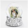 Engraved Musical Floral Photo Snow Globe