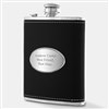 Engraved Black Leather Flask   