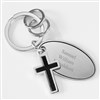 Engraved Cross Keychain   