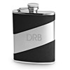 Engraved Monogram Diagonal Stripe Flask 