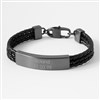 Leather ID Bracelet in Black/Gunmetal