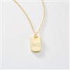 Back of Gold/Sterling Tag Necklace - V