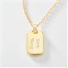 Gold/Sterling Tag Necklace - Horizontal