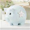 Blue Ceramic Piggy Bank Engraved