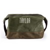 Embroidered Olive Waxed Toiletry Bag