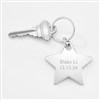 Engraved Silver Star Keychain