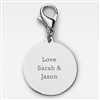 Engraved Silver Round Charm (Back)