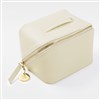 Small Cream Leather Beauty Case  