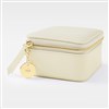 Cream Leather Travel Jewelry Case