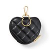 Quilted Heart Coin Purse in Black 