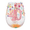 Happy 40th Birthday Stemless Wine Glass 