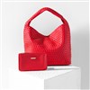 Woven Leather Hobo Bag in Red Styled