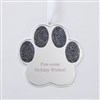 Silver Sparkling Pet Paw Ornament    