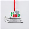 Silver Sled with Presents Metal Ornament