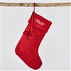 Basket-weave Knit Stocking in Red