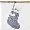 Blue Grey Cable Stocking with Cuff 