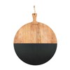 Round Black Wood Serving Board  