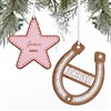 Pink Star and White Horseshoe Ornaments