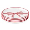 Red Bow Appetizer Plates, Set of 4