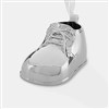 Engraved Silver Baby Bootie Ornament