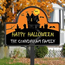 Personalized Halloween Haunted House Yard Stake - 10812