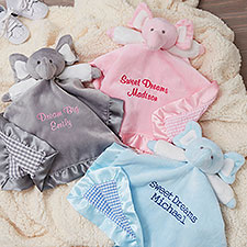 Personalized Elephant Baby Blankie - 15549