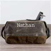 Olive Canvas Dopp Kit