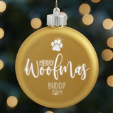 Dog Gold LED Glass Ornament