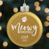 Cat Gold LED Glass Ornament