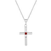 Silver Cross 2 Birthstone