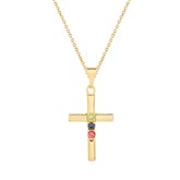 Gold Cross 3 Birthstones