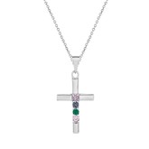 Silver Cross 4 Birthstone