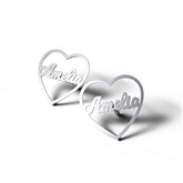 Silver Heart Name Earring