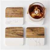 Wood  Marble Coaster Set