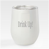 White Sparkle Tumbler- Text