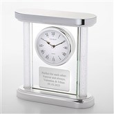 Silver Glass Column Clock