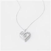 Silver Diamond Heart Nck