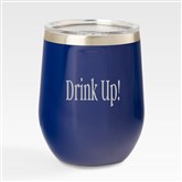 Navy Stemless Tumbler- Text